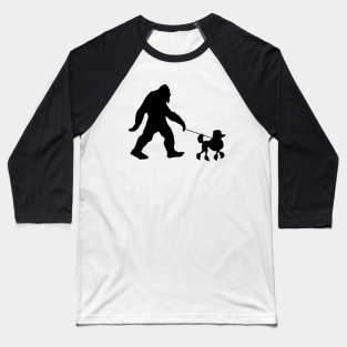 Bigfoot Walking his Poodle Baseball T-Shirt